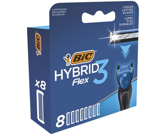 Сменные кассеты Bic Flex 3 Hybrid 8 шт. (3086123480933), изображение 2 Сменные кассеты Bic Flex 3 Hybrid 8 шт. (3086123480933), изображение 2