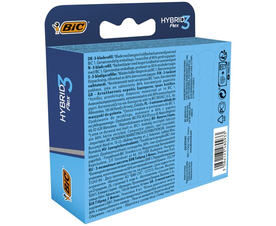 Сменные кассеты Bic Flex 3 Hybrid 8 шт. (3086123480933), изображение 3 Сменные кассеты Bic Flex 3 Hybrid 8 шт. (3086123480933), изображение 3