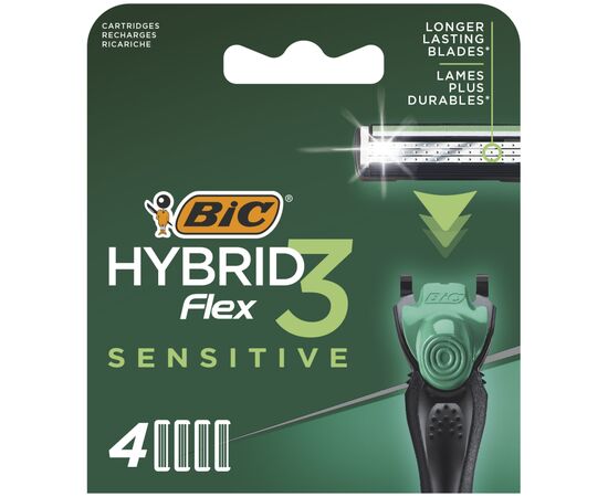Змінні касети Bic Flex 3 Hybrid Sensitive 4 шт. (3086123644878)