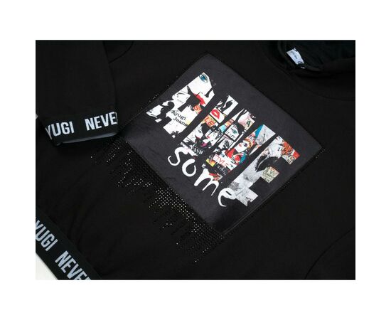 Кофта A-Yugi с капюшоном (4320-158G-black), изображение 3 Кофта A-Yugi с капюшоном (4320-158G-black), изображение 3