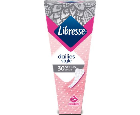 Ежедневные прокладки Libresse Daily Fresh String 30 шт. (7310791193892), изображение 2 Ежедневные прокладки Libresse Daily Fresh String 30 шт. (7310791193892), изображение 2