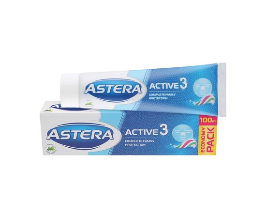 Зубная паста Astera Active 3 Тройное действие 100 мл (3800013515297), изображение 2 Зубная паста Astera Active 3 Тройное действие 100 мл (3800013515297), изображение 2
