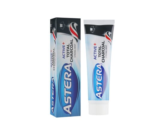 Зубная паста Astera Active+ Total Charcoal Комплексный уход с активированным углем 100 мл (3800013511312), изображение 2 Зубная паста Astera Active+ Total Charcoal Комплексный уход с активированным углем 100 мл (3800013511312), изображение 2