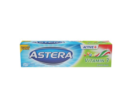 Зубная паста Astera Active+ Vitamin 3 Fresh Mint с витаминами 100 мл (3800013510988), изображение 2