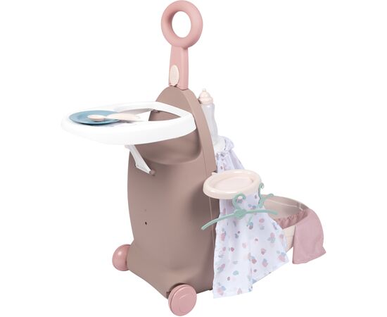 Ігровий набір Smoby Toys Baby Nurse Розкладна валіза 3 в 1 Сіро-рожевий (220374)