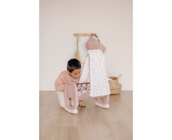Игровой набор Smoby Toys Колыбель Baby Nurse с балдахином Серо-розовая (220373), изображение 3
