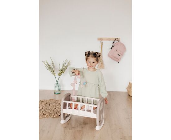 Игровой набор Smoby Toys Колыбель Baby Nurse с мобилем Серо-белая (220372), изображение 5 Игровой набор Smoby Toys Колыбель Baby Nurse с мобилем Серо-белая (220372), изображение 5
