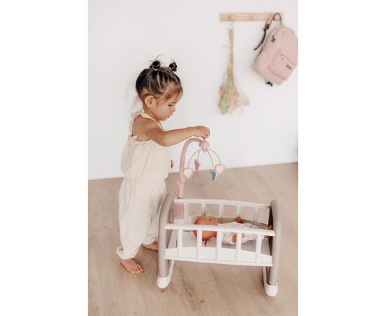 Игровой набор Smoby Toys Колыбель Baby Nurse с мобилем Серо-белая (220372), изображение 7 Игровой набор Smoby Toys Колыбель Baby Nurse с мобилем Серо-белая (220372), изображение 7