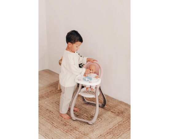 Ігровий набір Smoby Toys Стільчик для годування Baby Nurse Сірий-рожевий (220370), зображення 5 Ігровий набір Smoby Toys Стільчик для годування Baby Nurse Сірий-рожевий (220370), зображення 5