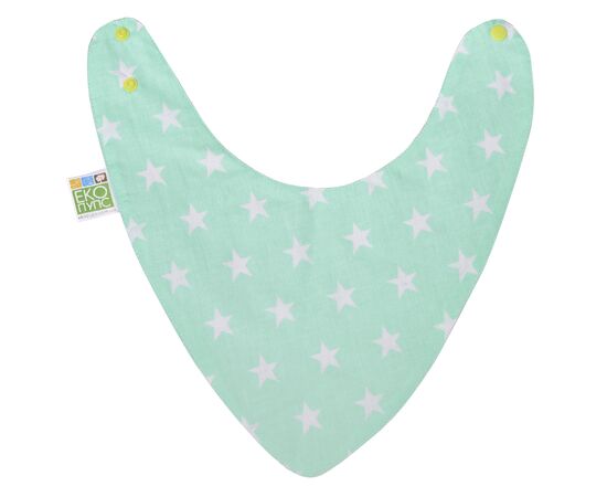 Слинявчик Еко Пупс Eco Cotton бандана 21x30 (ментол, зірочки) (BEC-011)