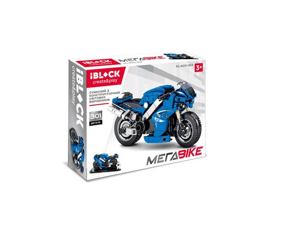 Конструктор iBlock Мега Bike Спортивний мотоцикл синій (PL-920-184)