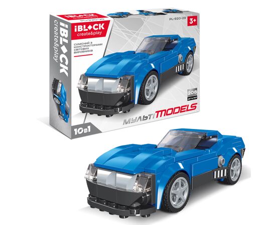 Конструктор iBlock Мульти models Машинка синяя (PL-920-29)