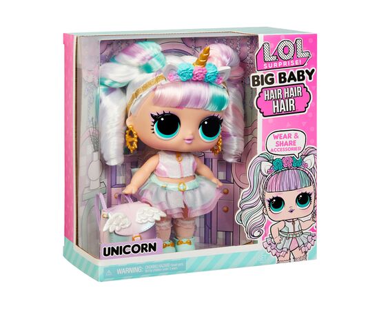 Лялька L.O.L. Surprise! серії Big Baby Hair Hair Hair – Єдиноріг (579717), зображення 9