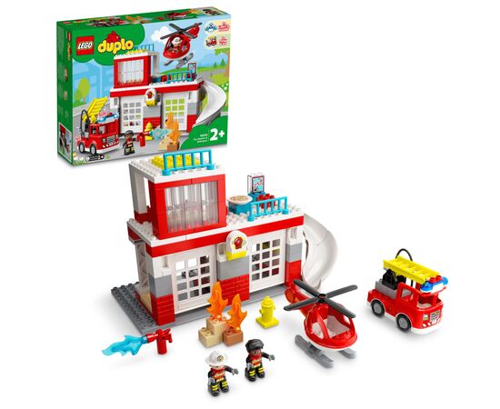 Конструктор LEGO DUPLO Town Пожарная часть и вертолет 117 деталей (10970), изображение 2 Конструктор LEGO DUPLO Town Пожарная часть и вертолет 117 деталей (10970), изображение 2