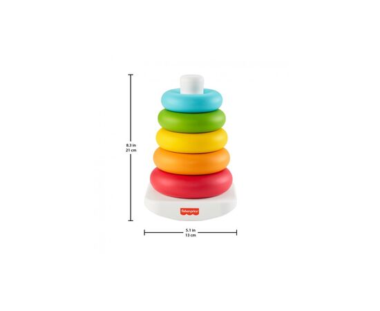 Развивающая игрушка Fisher-Price Пирамидка из эко-материалов (GRF09), изображение 3 Развивающая игрушка Fisher-Price Пирамидка из эко-материалов (GRF09), изображение 3