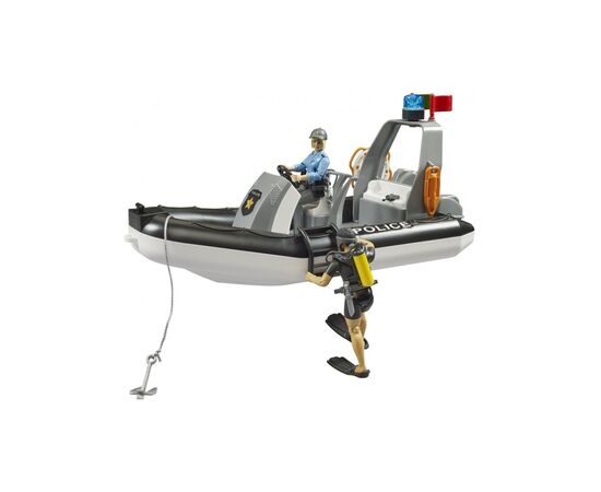 Спецтехника Bruder Полицейский пикап RAM 2500 с прицепом, лодкой и фигурками (02507), изображение 5 Спецтехника Bruder Полицейский пикап RAM 2500 с прицепом, лодкой и фигурками (02507), изображение 5