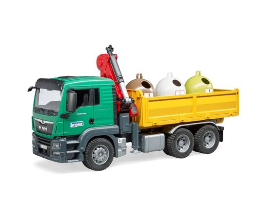 Спецтехника Bruder автомобиль MAN TGS с краном-манипулятором и контейнерами для стеклянных отходов (03753), изображение 4 Спецтехника Bruder автомобиль MAN TGS с краном-манипулятором и контейнерами для стеклянных отходов (03753), изображение 4
