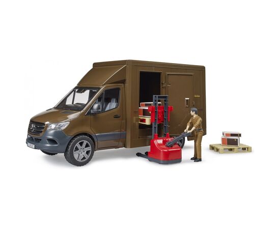 Спецтехника Bruder автомобиль MB Sprinter курьер UPS с фигуркой и аксессуарами (02678), изображение 4 Спецтехника Bruder автомобиль MB Sprinter курьер UPS с фигуркой и аксессуарами (02678), изображение 4