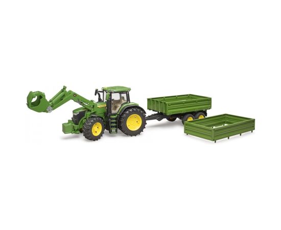 Спецтехника Bruder трактор John Deere 7R 350 с погрузчиком и прицепом (03155), изображение 3 Спецтехника Bruder трактор John Deere 7R 350 с погрузчиком и прицепом (03155), изображение 3