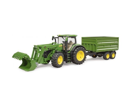 Спецтехника Bruder трактор John Deere 7R 350 с погрузчиком и прицепом (03155), изображение 7 Спецтехника Bruder трактор John Deere 7R 350 с погрузчиком и прицепом (03155), изображение 7