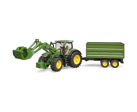 Спецтехніка Bruder трактор John Deere 7R 350 з навантажувачем та причепом (03155)