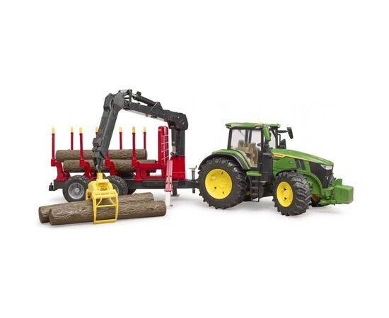 Спецтехника Bruder трактор John Deere 7R 350 с прицепом, краном и бревнами (03154), изображение 5 Спецтехника Bruder трактор John Deere 7R 350 с прицепом, краном и бревнами (03154), изображение 5
