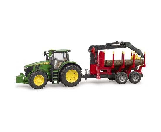 Спецтехника Bruder трактор John Deere 7R 350 с прицепом, краном и бревнами (03154), изображение 7 Спецтехника Bruder трактор John Deere 7R 350 с прицепом, краном и бревнами (03154), изображение 7