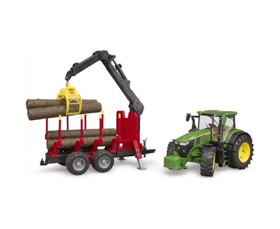 Спецтехника Bruder трактор John Deere 7R 350 с прицепом, краном и бревнами (03154), изображение 9 Спецтехника Bruder трактор John Deere 7R 350 с прицепом, краном и бревнами (03154), изображение 9