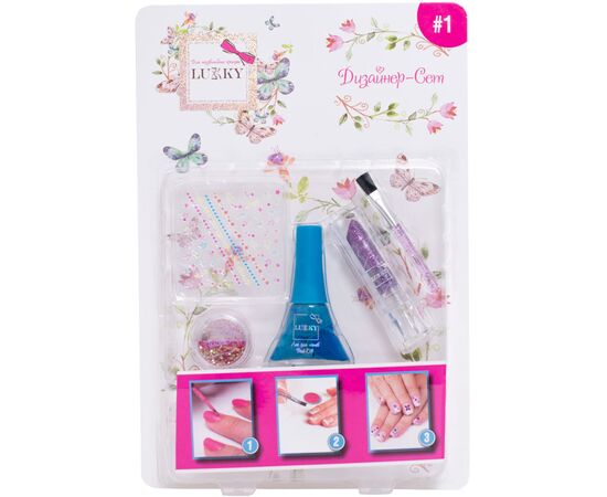 Дитяча косметика Lukky Дизайнер-Сет #1 для дизайна ногтей с лаком 011 (T16786), зображення 2 Дитяча косметика Lukky Дизайнер-Сет #1 для дизайна ногтей с лаком 011 (T16786), зображення 2