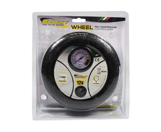 Автомобильный компрессор Bottari 15 л/хв "WHEEL" (24054-IS), изображение 7 Автомобильный компрессор Bottari 15 л/хв "WHEEL" (24054-IS), изображение 7
