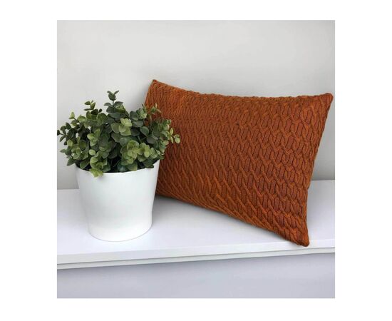 Подушка Прованс Декоративная вязаная Цепи кирпичные 30х45 (4823093436855), изображение 3 Подушка Прованс Декоративная вязаная Цепи кирпичные 30х45 (4823093436855), изображение 3