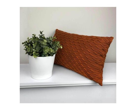 Подушка Прованс Декоративная вязаная Волна кирпичная 30х45 (4823093436862), изображение 3 Подушка Прованс Декоративная вязаная Волна кирпичная 30х45 (4823093436862), изображение 3