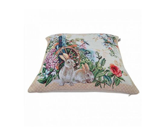 Наволочка Прованс декоративная гобеленовая Alicia 45х45 Колесо и кролики (4823093430525), изображение 3
