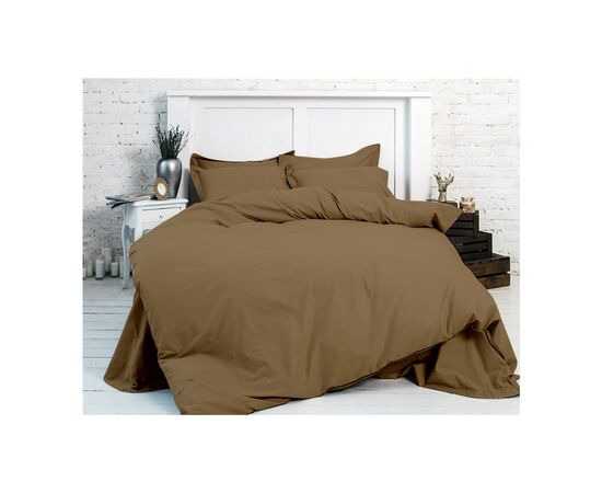 Простынь MirSon Сатин Premium 0211 Cacao 180х220 см (2200001729766), изображение 2