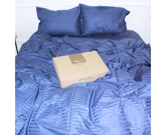 Підковдра MirSon Satin Stripe 30-0020 Smoky Blue 220х240 см (2200005255513)