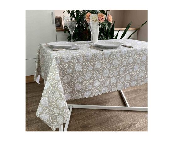 Скатерть Прованс непромокаемая Simfoni Цветы на бежевом 120х136 (4823093432536), изображение 2 Скатерть Прованс непромокаемая Simfoni Цветы на бежевом 120х136 (4823093432536), изображение 2
