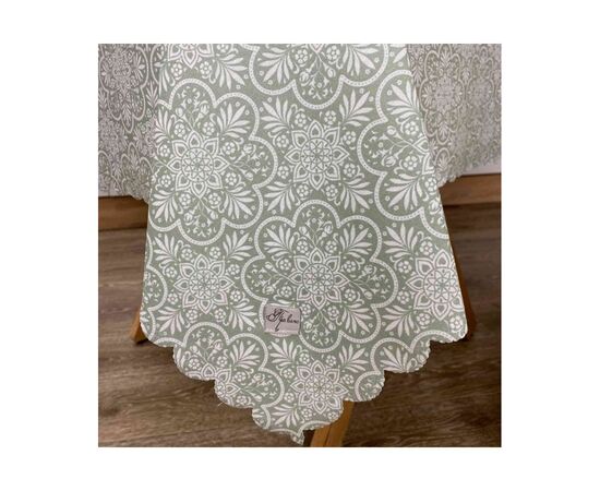 Скатерть Прованс непромокаемая Simfoni Lace on green 136х136 (4823093428157), изображение 2 Скатерть Прованс непромокаемая Simfoni Lace on green 136х136 (4823093428157), изображение 2