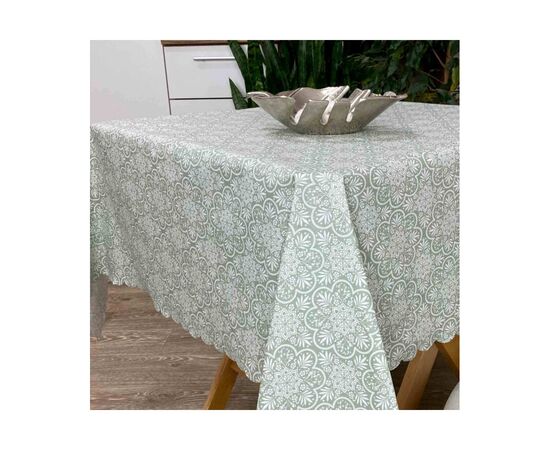 Скатерть Прованс непромокаемая Simfoni Lace on green 136х136 (4823093428157), изображение 3 Скатерть Прованс непромокаемая Simfoni Lace on green 136х136 (4823093428157), изображение 3