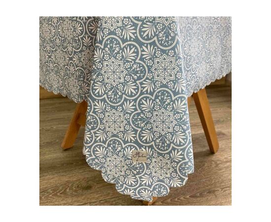 Скатерть Прованс непромокаемая Simfoni Lace on blue 180х136 (4823093428072), изображение 3
