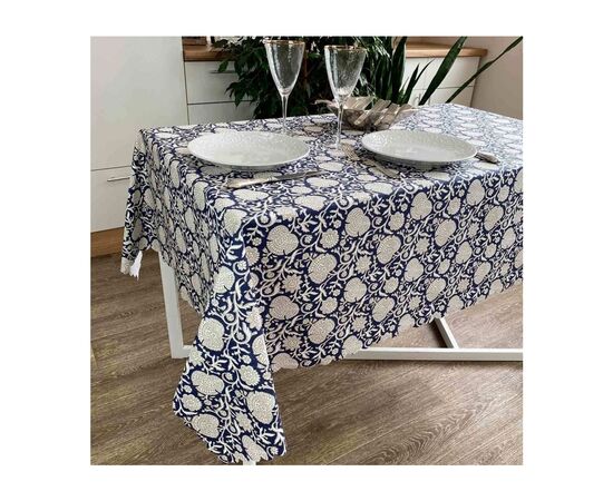 Скатерть Прованс непромокаемая Simfoni Цветы синие 180х136 (4823093432499), изображение 2