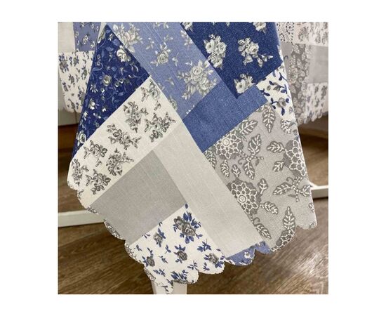 Скатерть Прованс непромокаемая Simfoni Печворк синий 180х136 (4823093431850), изображение 2