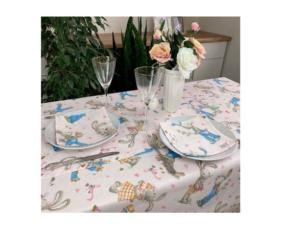 Скатерть Прованс Зайчата 120х136 (4823093430891), изображение 2 Скатерть Прованс Зайчата 120х136 (4823093430891), изображение 2
