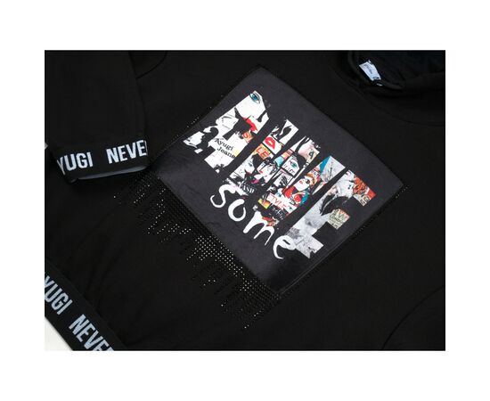 Кофта A-Yugi с капюшоном (4320-140G-black), изображение 3 Кофта A-Yugi с капюшоном (4320-140G-black), изображение 3