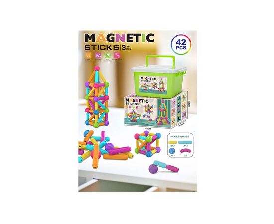 Конструктор A-Toys Magnetic Sticks 42 деталей в валізці (158-22)