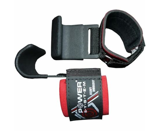 Крюки для тяги на запястья Power System Hardcore Hooks PS-3310 Black/Red (PS-3310_Black-Red), изображение 2 Крюки для тяги на запястья Power System Hardcore Hooks PS-3310 Black/Red (PS-3310_Black-Red), изображение 2