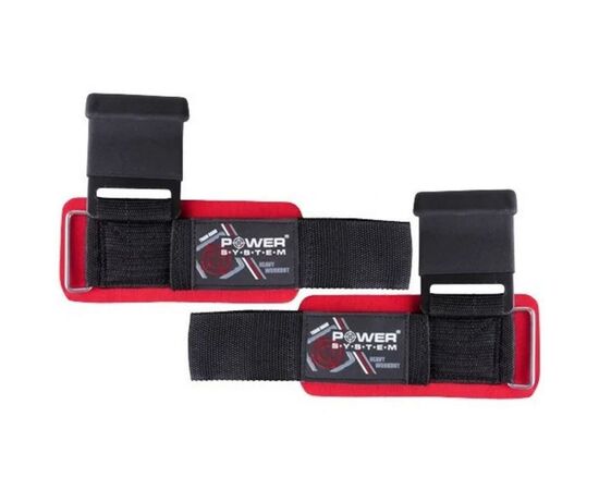 Крюки для тяги на запястья Power System Hardcore Hooks PS-3310 Black/Red (PS-3310_Black-Red)