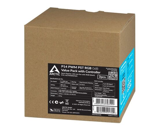 Кулер для корпуса Arctic P14 PWM PST RGB (ACFAN00256A), изображение 5
