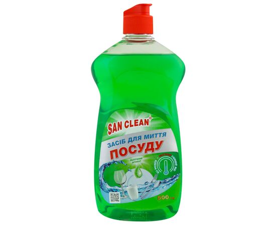Засіб для ручного миття посуду San Clean Яблуко 500 г (4820003540152)