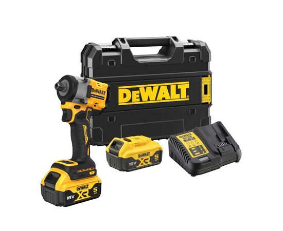 Гайковерт DeWALT 18 В XR Li-lon,406 Нм, 5 Ah, 2 АКБ, ЗУ, TSTAK (DCF922P2T)