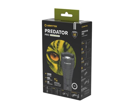 Фонарь Armytek Predator Pro Marnet USB White (F07301C), изображение 5 Фонарь Armytek Predator Pro Marnet USB White (F07301C), изображение 5